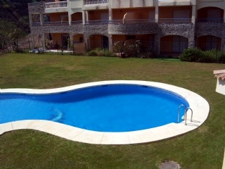 swimming pool and exterior of building
